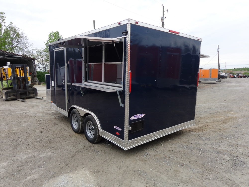 8.5' x 14' Enclosed Indigo Blue Concession Food Trailer