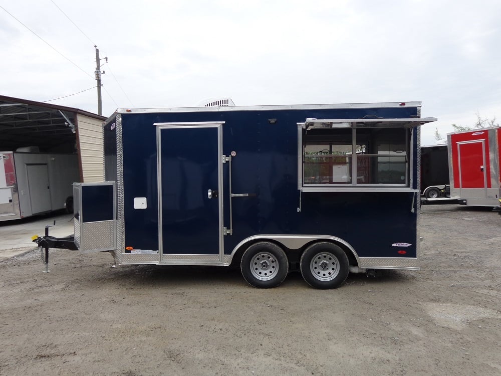 8.5' x 14' Enclosed Indigo Blue Concession Food Trailer