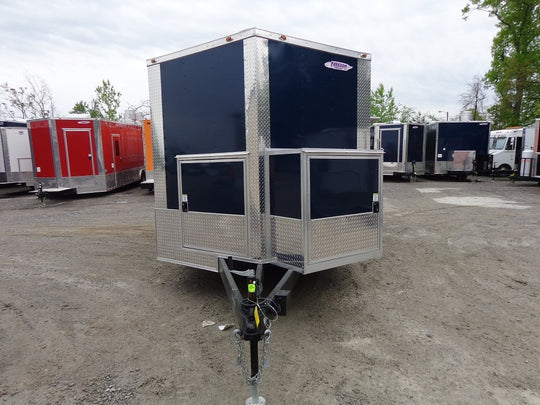 8.5' x 14' Enclosed Indigo Blue Concession Food Trailer