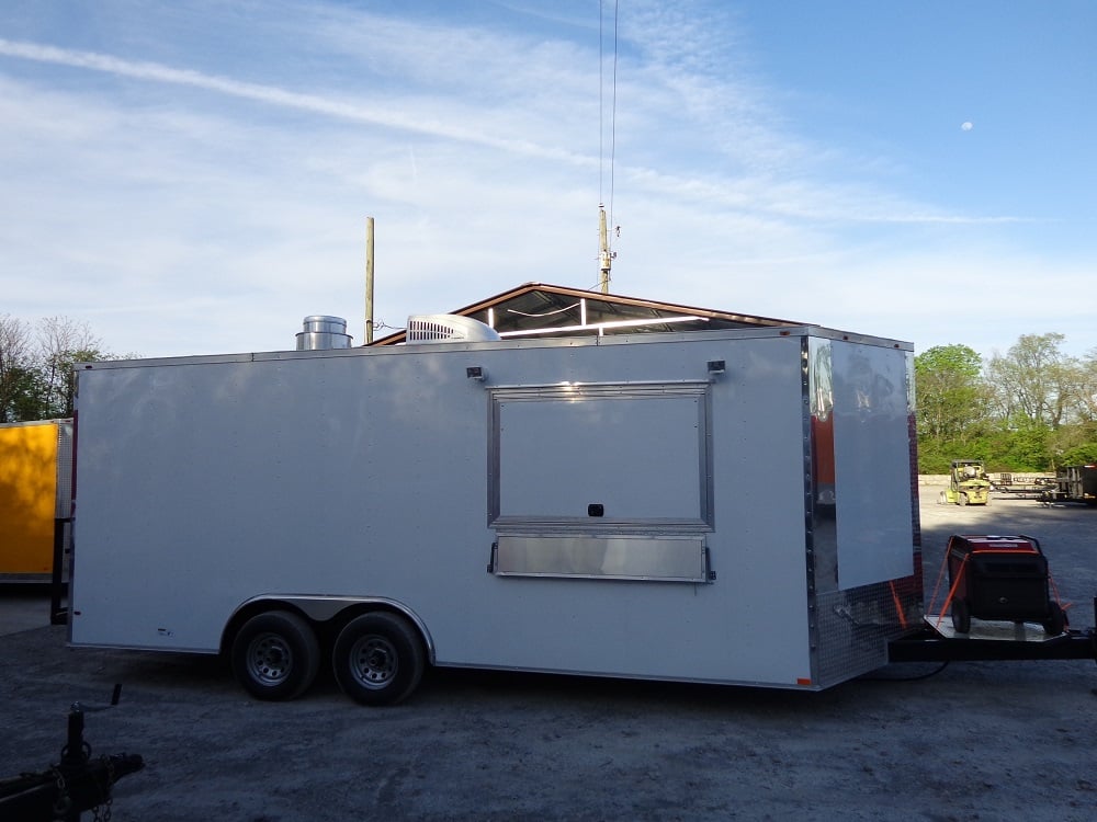 White 8.5' x 20' Food Event Concession Trailer