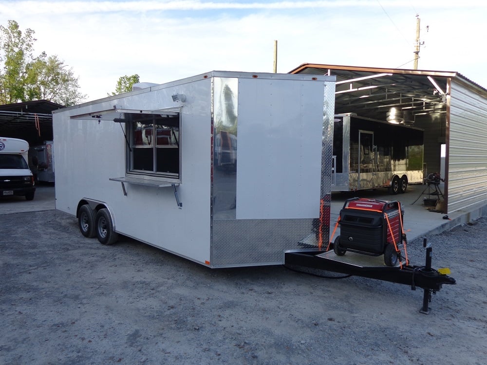 White 8.5' x 20' Food Event Concession Trailer