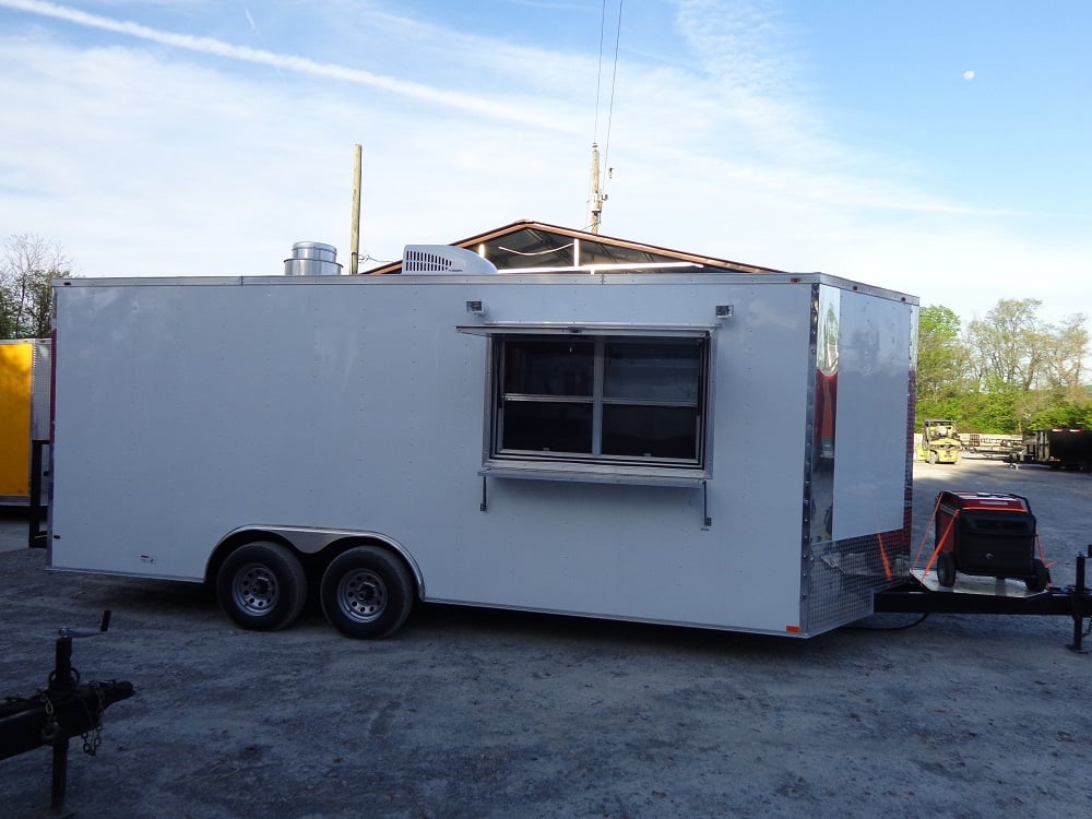 White 8.5' x 20' Food Event Concession Trailer