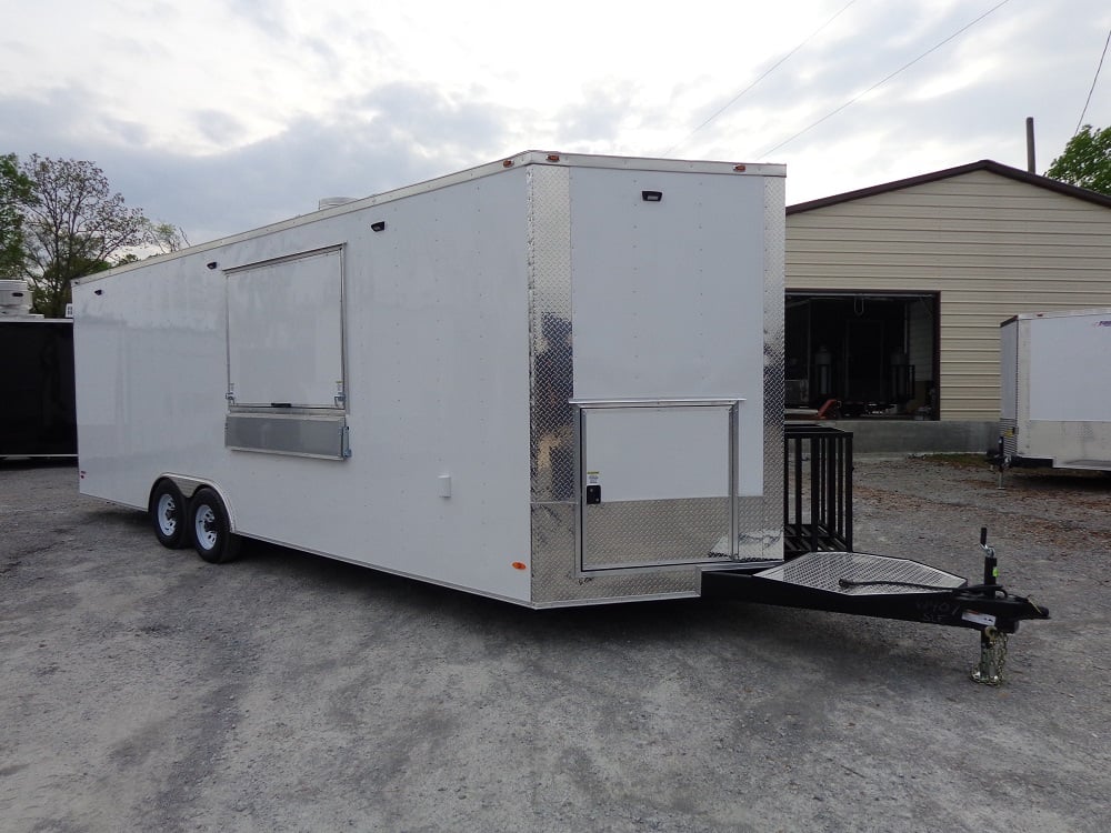 8.5' x 25' White Concession Food Trailer With Appliances