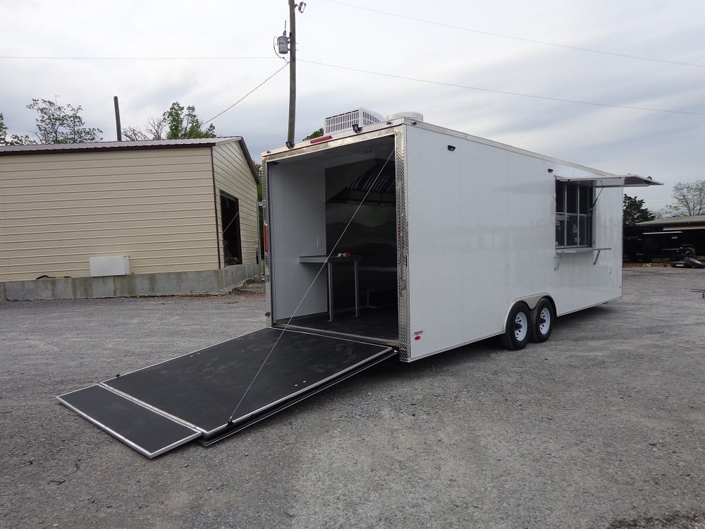 8.5' x 25' White Vending Concession Food Trailer