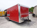 8.5' x 22' Flat Front Red Concession Porch Style Trailer