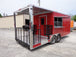 8.5' x 22' Flat Front Red Concession Porch Style Trailer