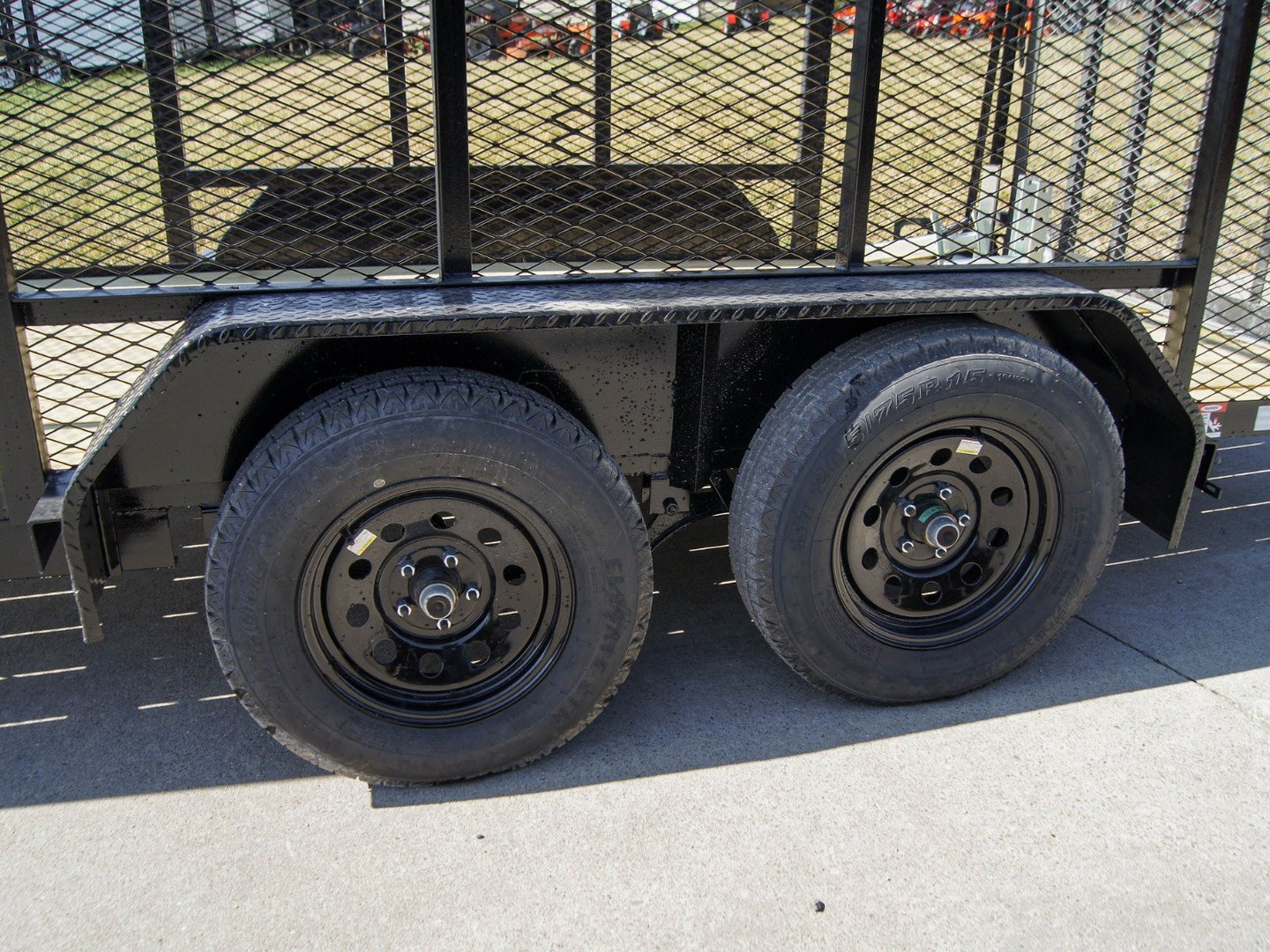 6.4' X 14' Tandem Axle Straight Utility Trailer - Mesh 6' Sides