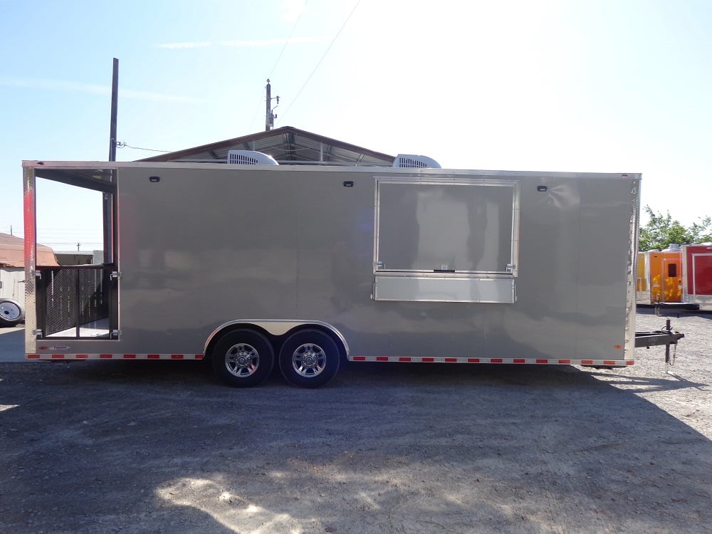 8.5' x 26' Dove Gray Flat Nose Concession Trailer