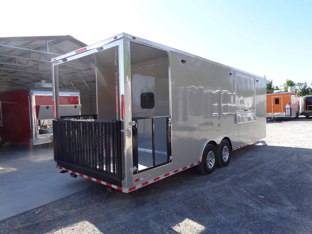 8.5' x 26' Dove Gray Flat Nose Concession Trailer