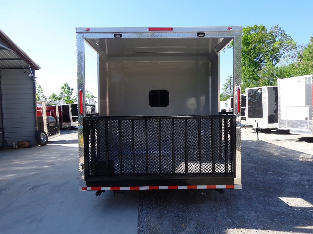 8.5' x 26' Dove Gray Flat Nose Concession Trailer