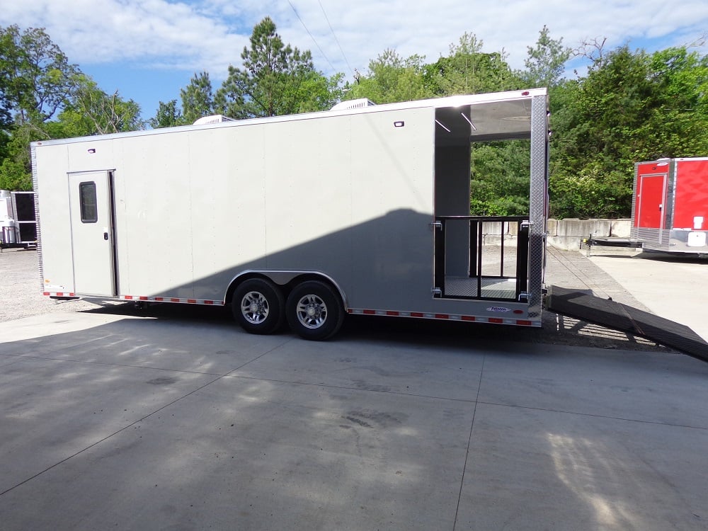 8.5' x 26' Dove Gray Flat Nose Concession Trailer