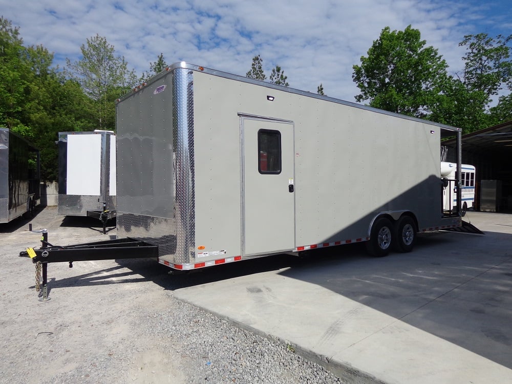 8.5' x 26' Dove Gray Flat Nose Concession Trailer