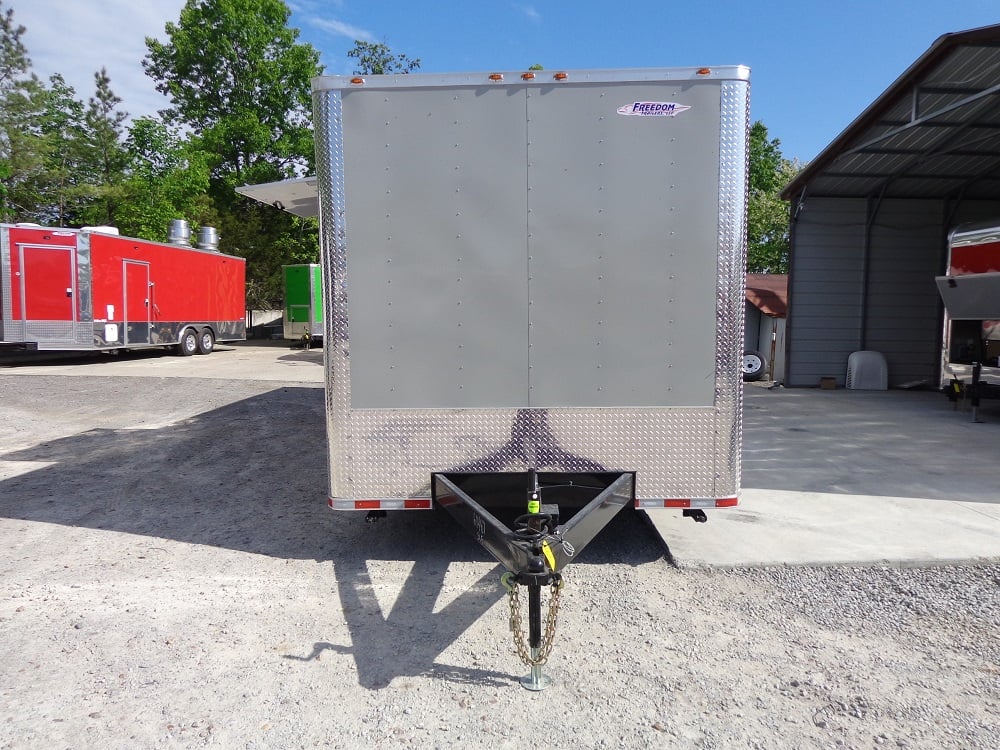 8.5' x 26' Dove Gray Flat Nose Concession Trailer