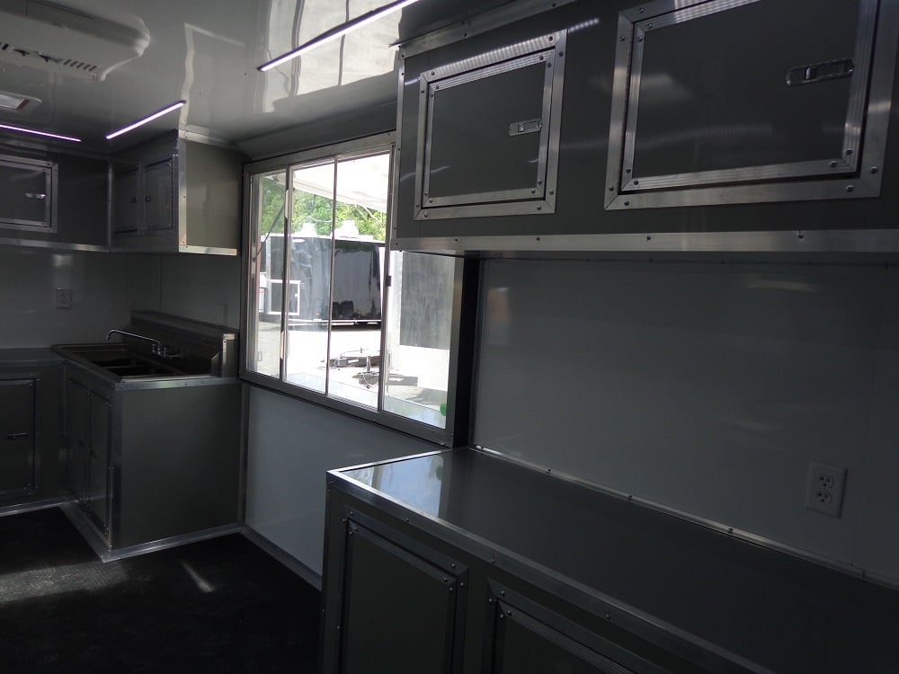 8.5' x 26' Dove Gray Flat Nose Concession Trailer