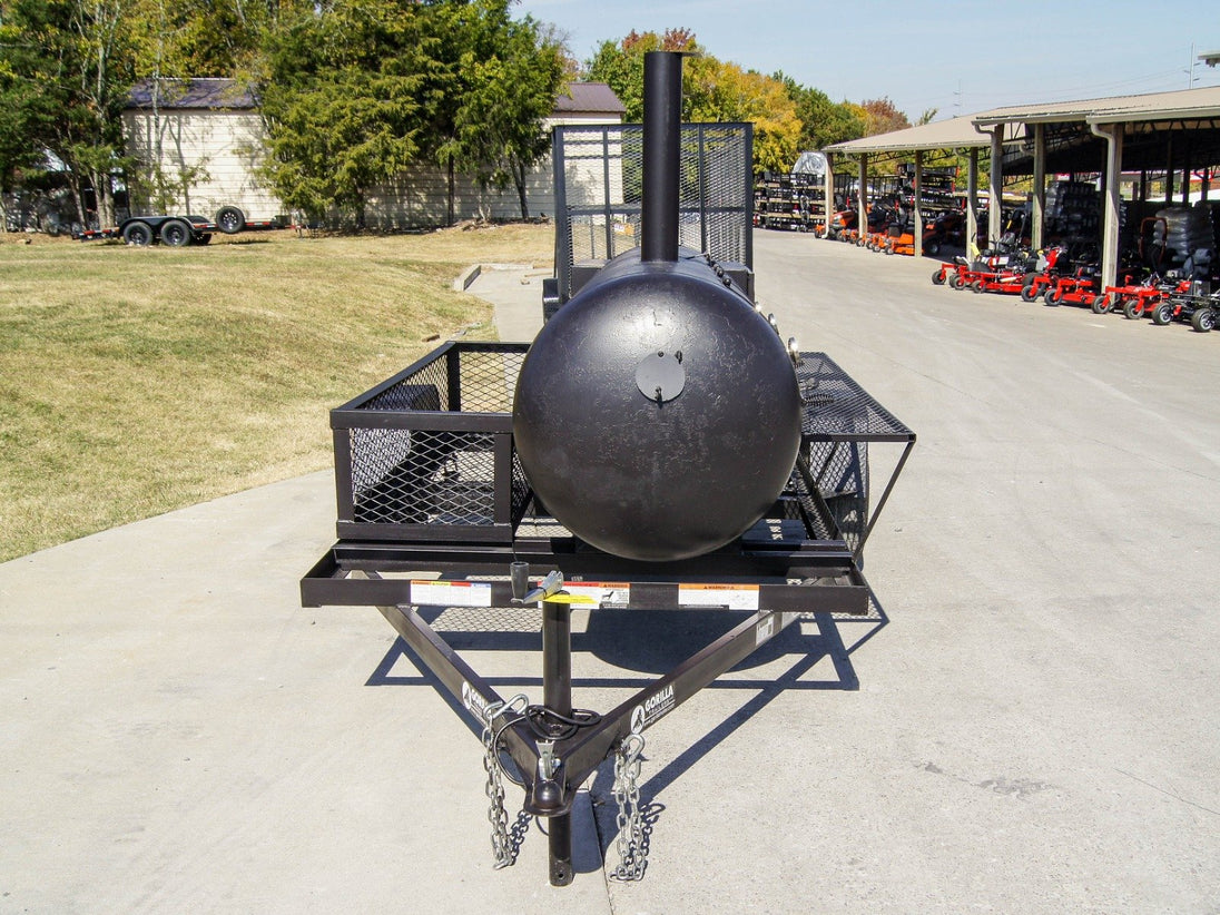 BBQ Smoker 300 Gallon Trailer Pull Behind with Wood Cage