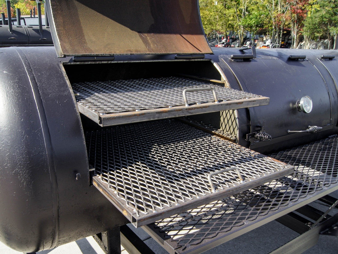 BBQ Smoker 300 Gallon Trailer Pull Behind with Wood Cage