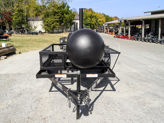 BBQ Smoker 330 Gallon Trailer Pull Behind with Wood Cage