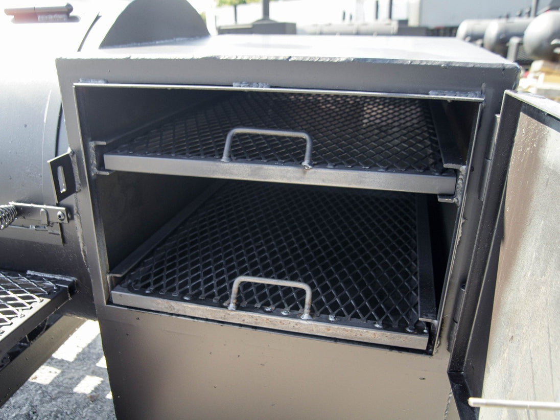 BBQ Smoker 330 Gallon Trailer Pull Behind with Wood Cage