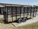 7x18 Tandem axle 2 - 3500lb Utility Trailer 6ft Mesh Sides with Ladder Racks 7K GVWR - SLE Equipment - 6
