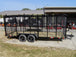 7x18 Tandem Straight Deck Utility Trailer with 6ft Mesh Sides and Ladder Racks