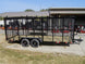7x18 Tandem axle 2 - 3500lb Utility Trailer 6ft Mesh Sides with Ladder Racks 7K GVWR - SLE Equipment - 7