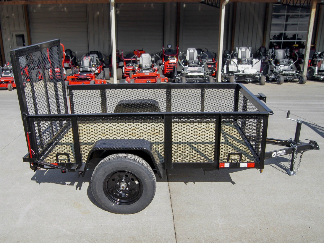 5x8 Straight Deck Utility Trailer with 2ft Mesh Side 3500lb Axle