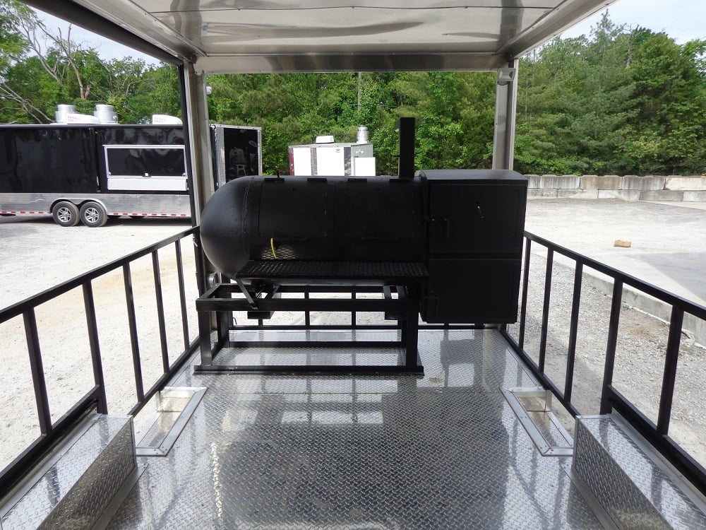 8.5' x 24' Black Porch Style Concession Trailer With Appliances