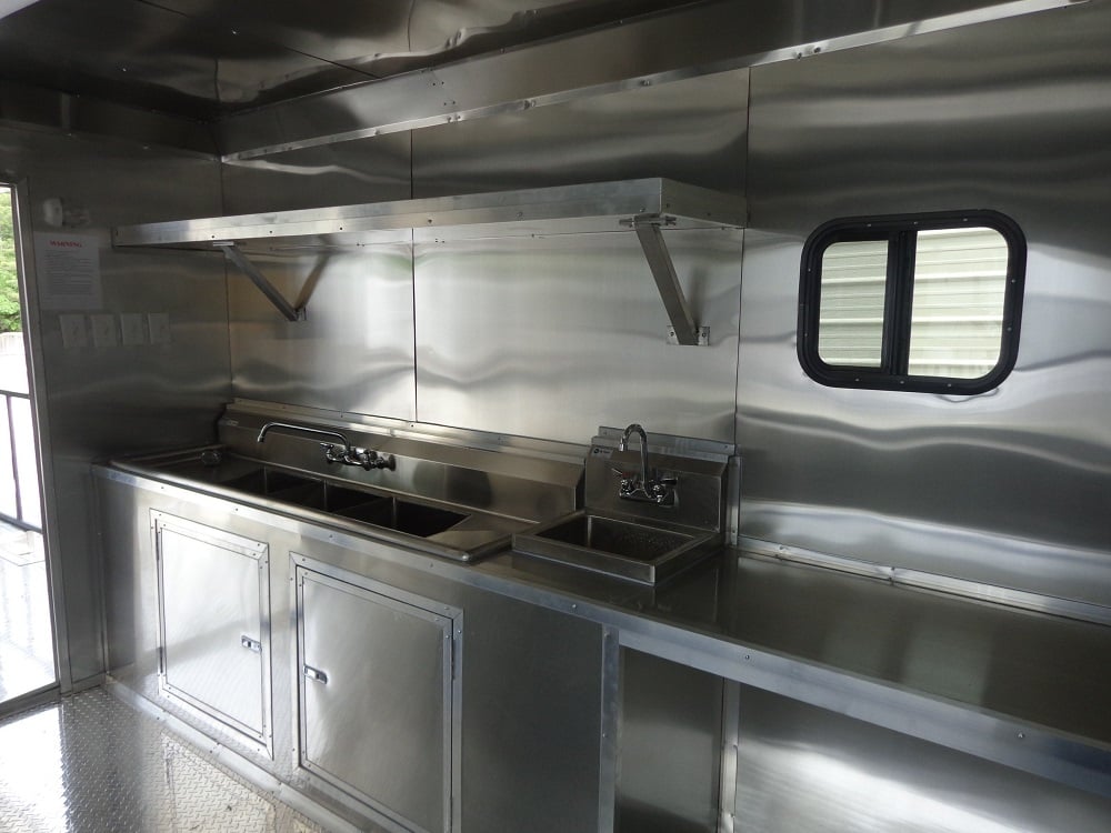 8.5' x 24' Black Porch Style Concession Trailer With Appliances