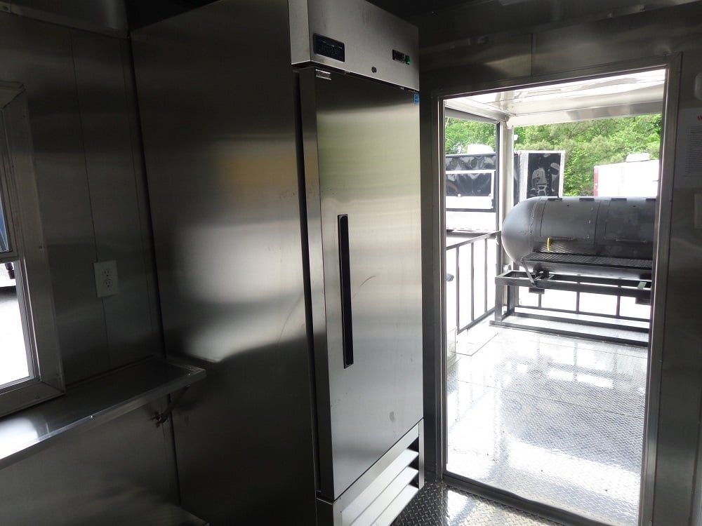 8.5' x 24' Black Porch Style Concession Trailer With Appliances