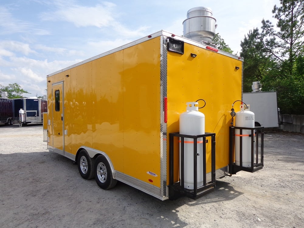 8.5' x 18' Penske Yellow Concession Food Trailer With Appliances