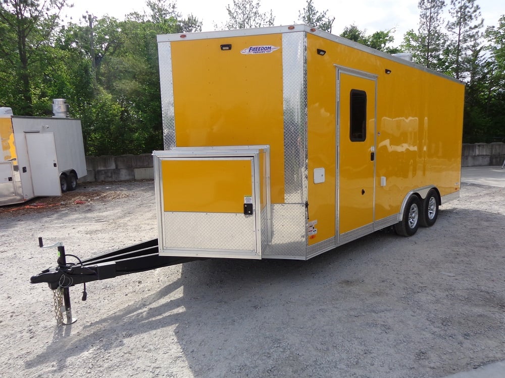 8.5' x 18' Penske Yellow Concession Food Trailer With Appliances