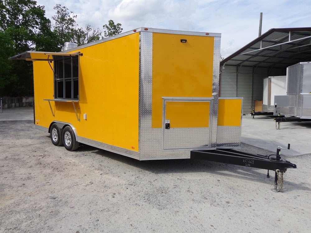 8.5' x 18' Penske Yellow Concession Food Trailer With Appliances