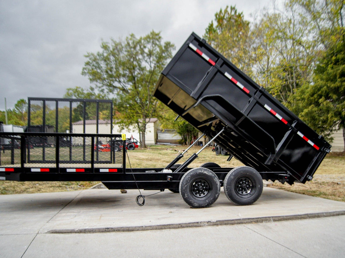 7x20 Hybrid Dump Utility Trailer with 3ft Sides Equipment (2) 7K Axles