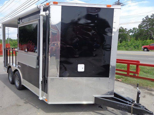 BBQ Concession Trailer 8'x14' Black - Food Smoker Vending - SLE Equipment - 5