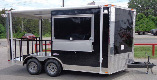 BBQ Concession Trailer 8'x14' Black - Food Smoker Vending - SLE Equipment - 4