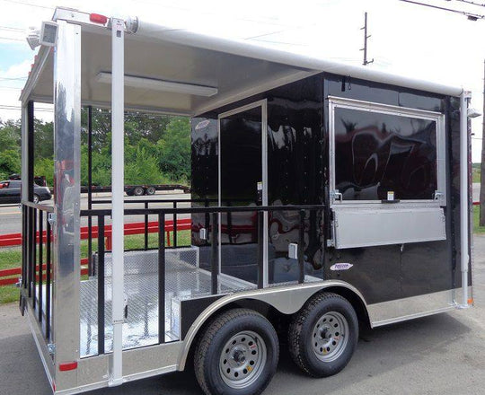 BBQ Concession Trailer 8'x14' Black - Food Smoker Vending - SLE Equipment - 27