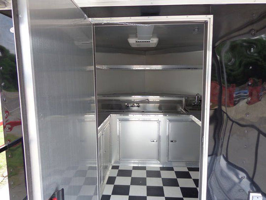 BBQ Concession Trailer 8'x14' Black - Food Smoker Vending - SLE Equipment - 25