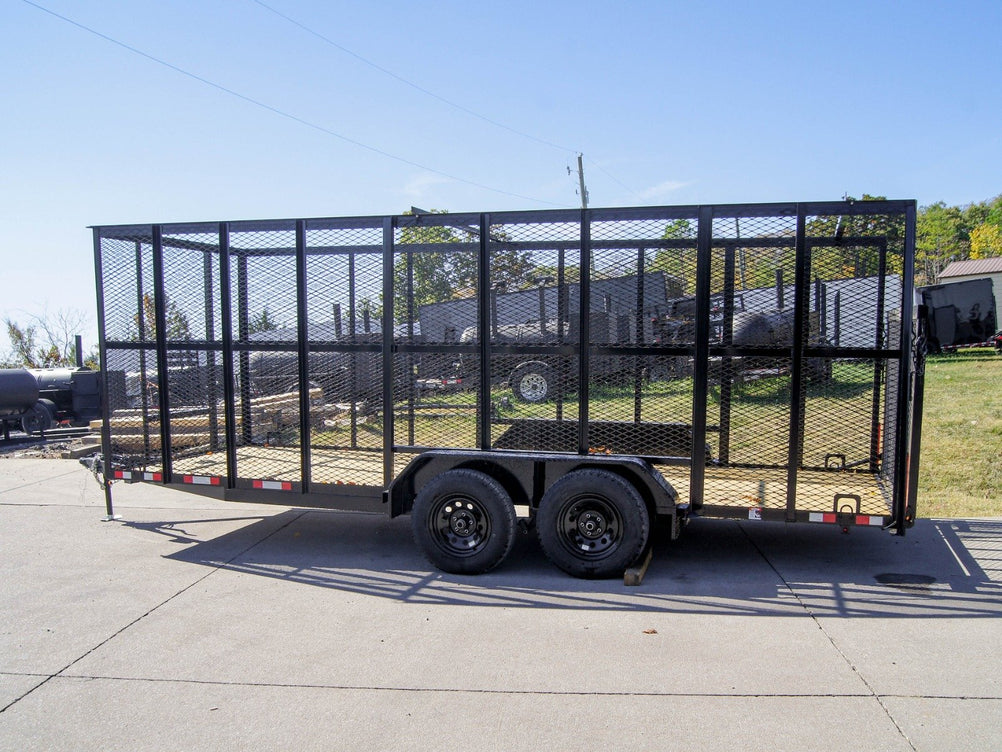 6.4x18 Straight Tail Utility Trailer 6ft Mesh (2) 3500lb Axles