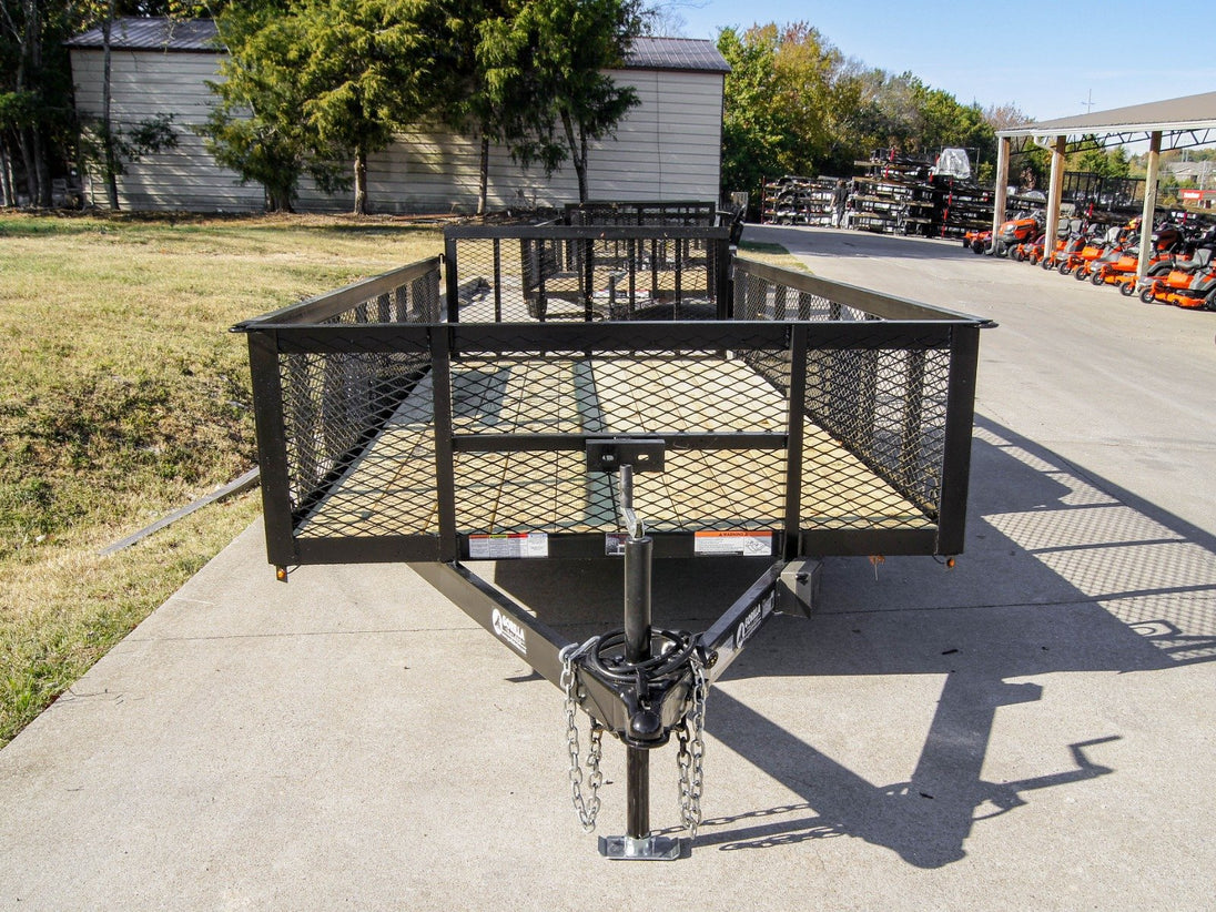 6.4x16 Tandem Dovetail Utility Trailer with 2ft Mesh Sides