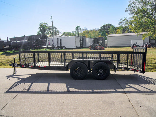 6.4x16 Tandem Dovetail Utility Trailer with 2ft Mesh Sides