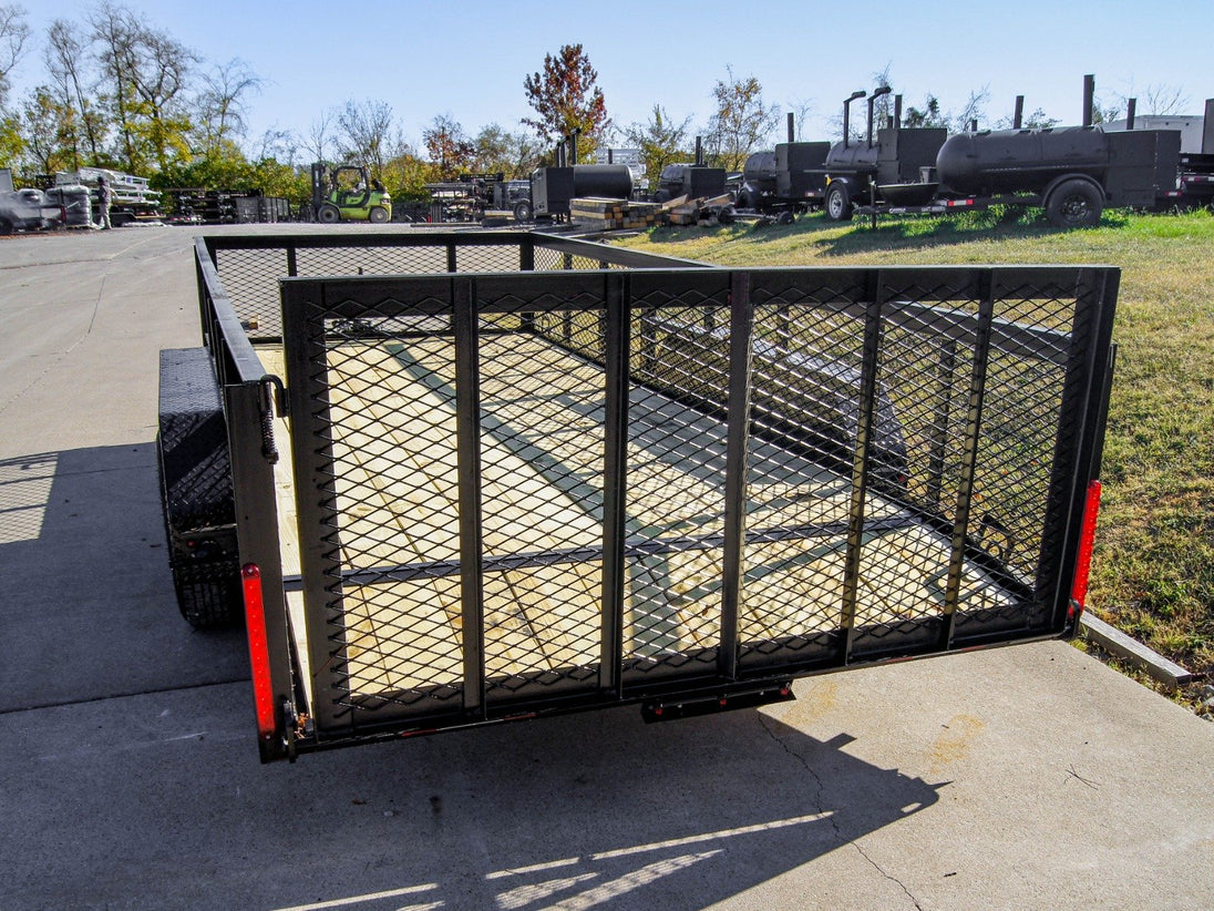 6.4x16 Tandem Dovetail Utility Trailer with 2ft Mesh Sides