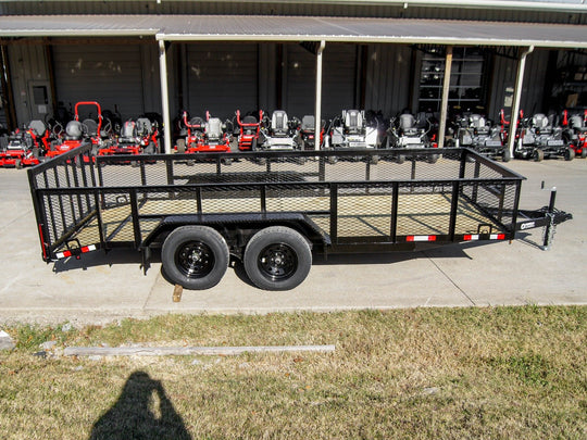 6.4x16 Tandem Dovetail Utility Trailer with 2ft Mesh Sides