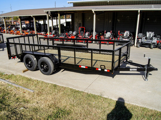 6.4x16 Tandem Dovetail Utility Trailer with 2ft Mesh Sides