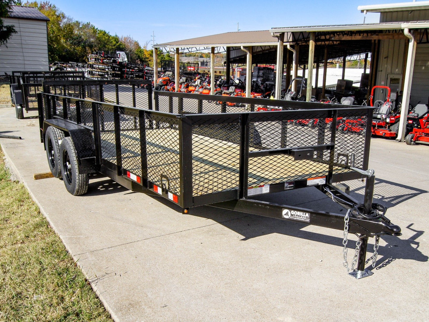 6.4x16 Tandem Dovetail Utility Trailer with 2ft Mesh Sides