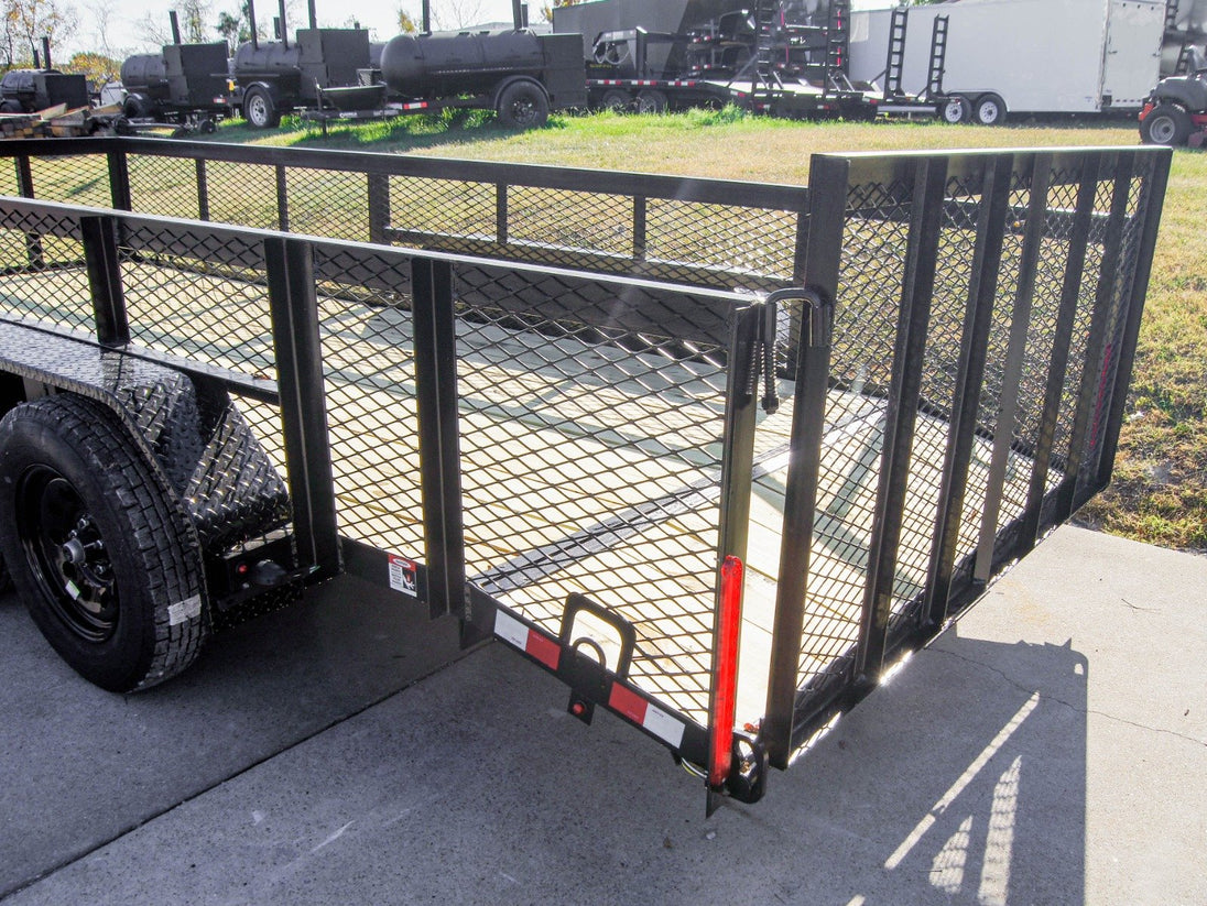 6.4x16 Tandem Dovetail Utility Trailer with 2ft Mesh Sides