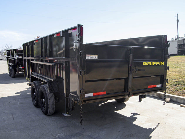 7x16 Telescopic Dump Trailer with 4ft Sides (2) 7K Axles