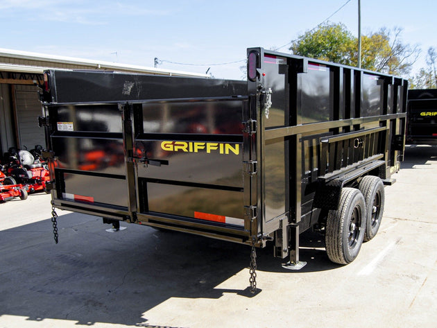 7x16 Telescopic Dump Trailer with 4ft Sides (2) 7K Axles