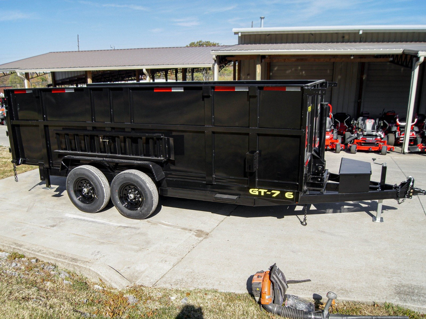 7x16 Telescopic Dump Trailer with 4ft Sides (2) 7K Axles