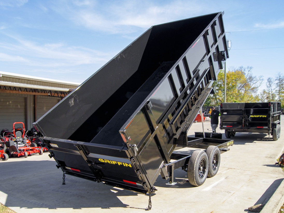 7x16 Telescopic Dump Trailer with 4ft Sides (2) 7K Axles