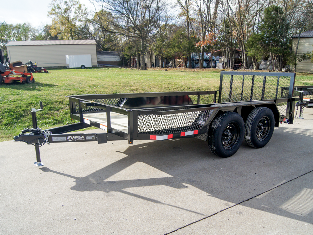 6.4x12 Dovetail Utility Trailer with Side Baskets (2) 3500lb Axles